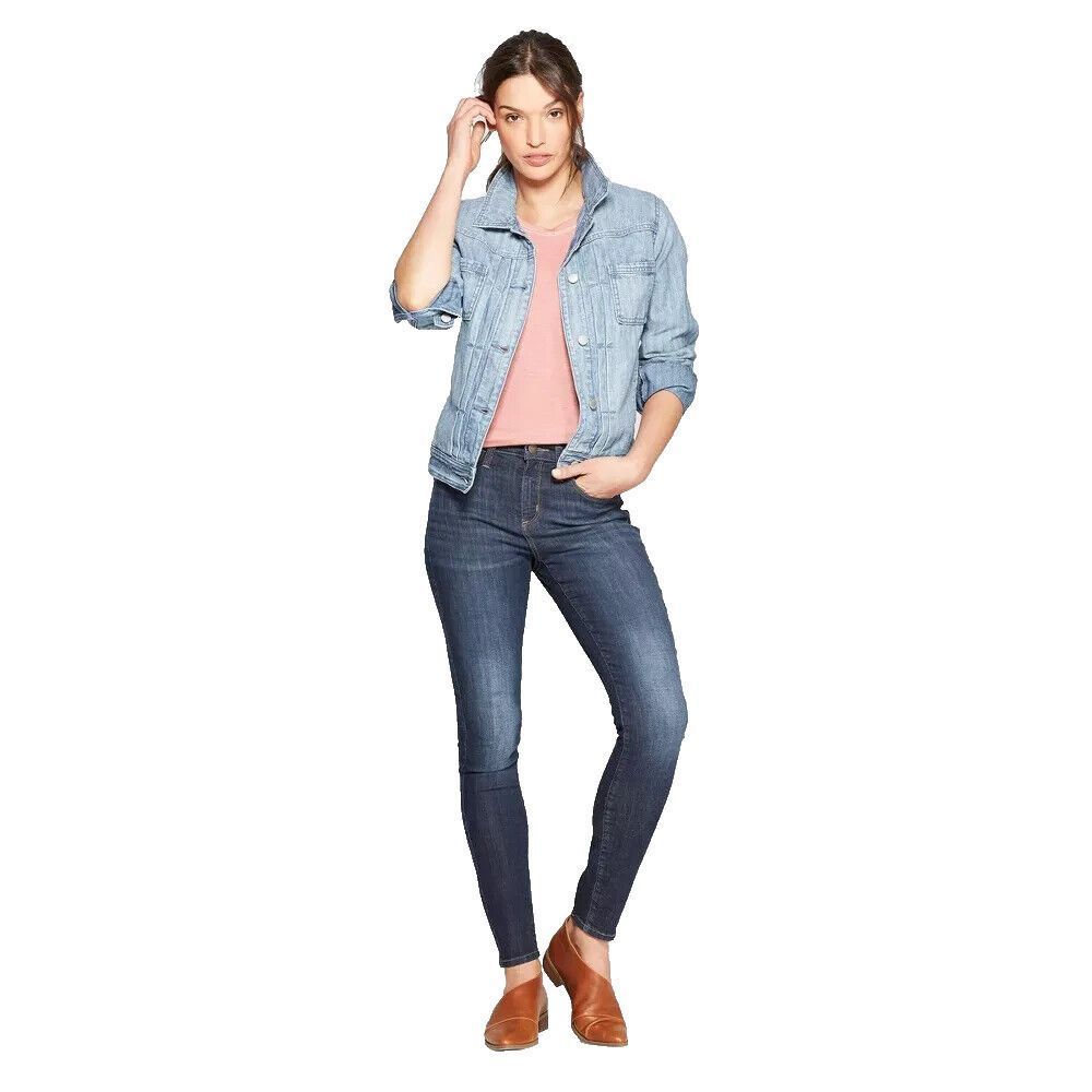 Womens High Rise Skinny Jeans Universal Thread Dark Blue 2 - Picture 3 of 4